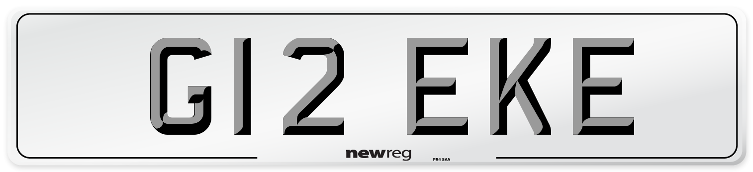G12 EKE Number Plate from New Reg